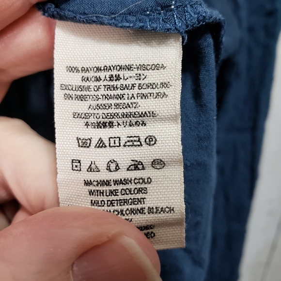 Free People Every Day Girl Swiss Dot Blue Rayon - Picture 8 of 9